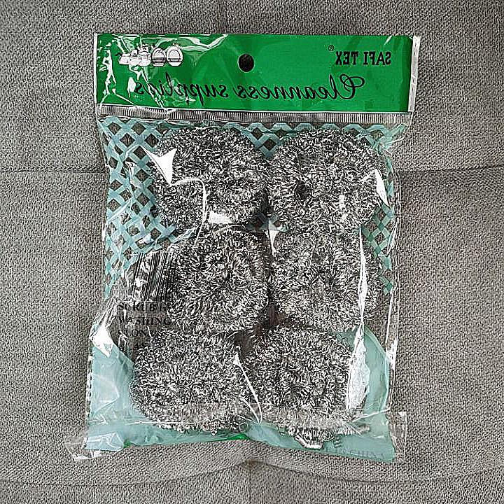 6-Pack Kitchen Steel Wool Cleaning Brush Set for Pots and Bowls