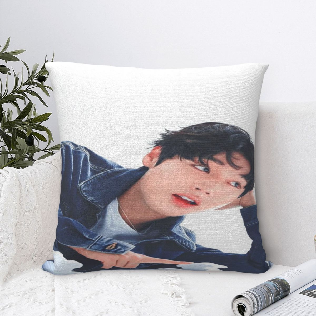 Green Harvest Unisex Park Ji Hoon Fan Gift Pillowcases Merch Soft Cushion Cover Pillow Covers Bedroom Decor Square Multiple Sizes