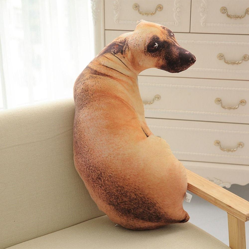 3D Lifelike Animal Throw Pillow Plush Cushion Hound Dog Pillow  Office