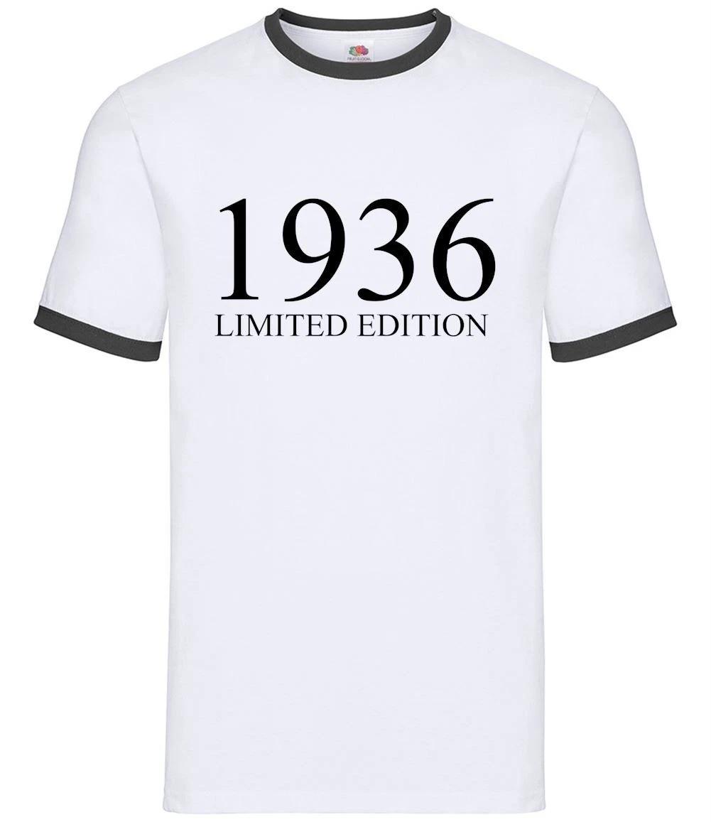 Limited Edition 1936 - Mens Ringer - Birthday Present 87th 87 Gift Age XS