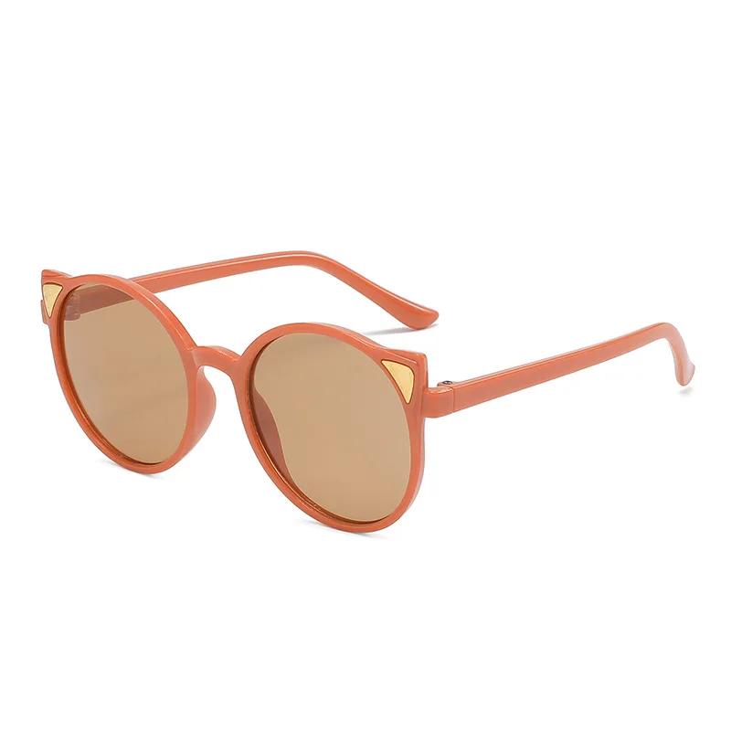 

Boys Girls Adorable Cat Ear Sun Glasses Glasses Classic Travel Outdoor UV-proof Baby Eyewear Children Classic Circular Spectacle Frame Frame as picture