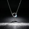 Korean Simple Versatile Gentle Silver Dream Chasing Star Moon Necklace for Women, Trendy Clavicle Chain, Niche Versatile Pendant