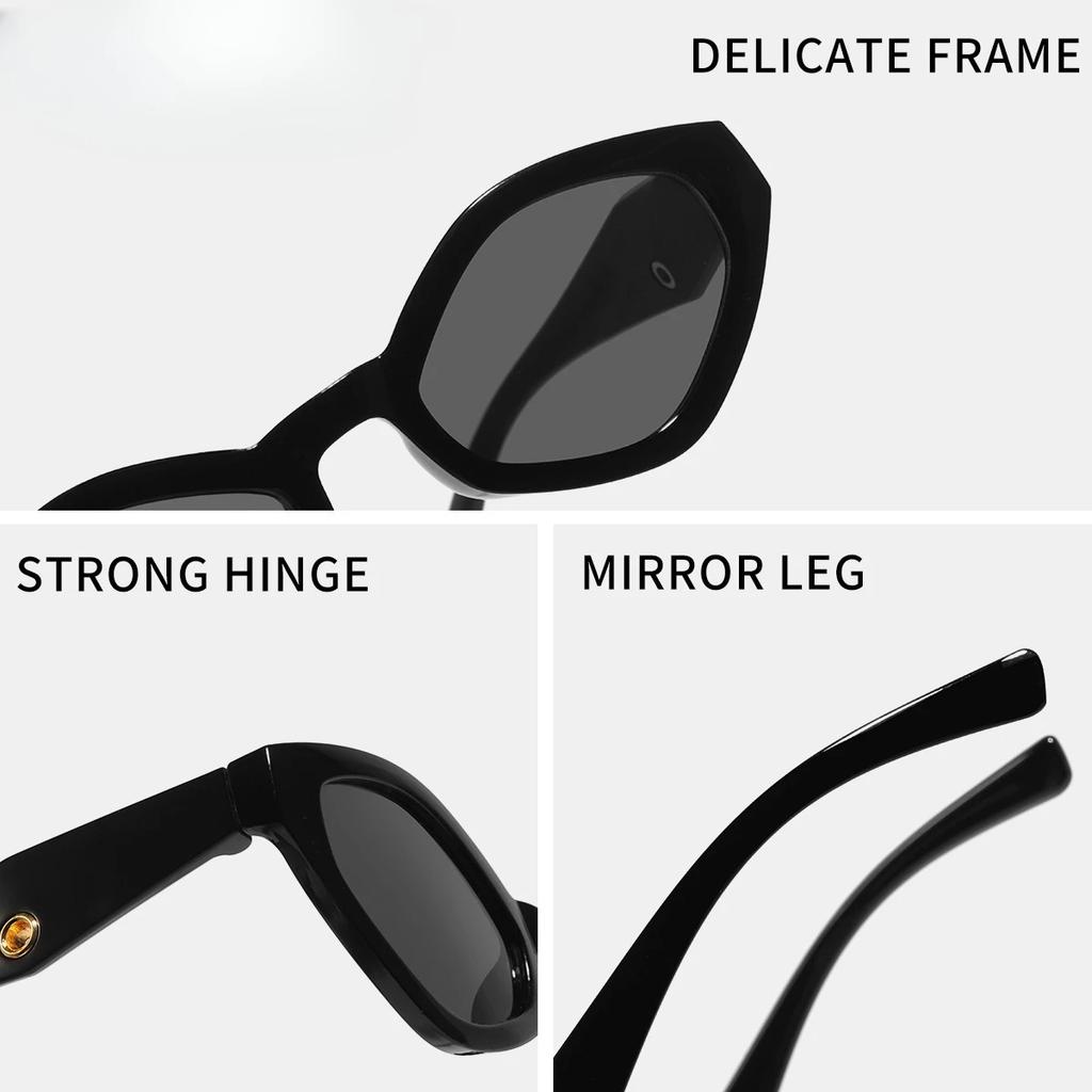 Fashion Polygon Sunglasses Retro Cat Eye Goggles Uv400 Outdoor Ins Personality Trend Sunglasses Uv Protection Glasses