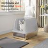 KEMORELA Enclosed Stainless Steel Cat Litter Box with Lid and Scoop, High-Sided Metal Kitty Leak-Proof Tray for Small Big Cats