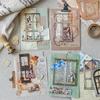 Ta Merry Collage Assorted Flake Design Planner Material Paper Large Retro Background Lots of Cute Vintage Coffee Stickers, Materials, Paper, Stickers,