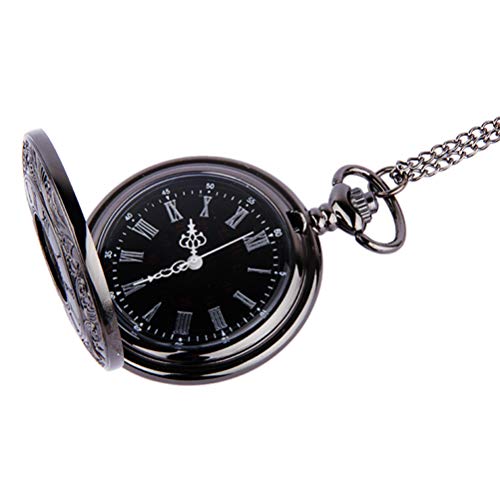 POPETPOP Pocket Watch, Antique Nurse Watch, Keychain, Retro, Simple, Alloy, Silver/Black Dial, Men's, Women's, Backpack, Bag, Pocket, Schoolbag