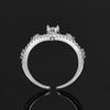 Princess Crown V-shaped Diamond Ring for Women: Luxurious Fashion Engagement Jewelry