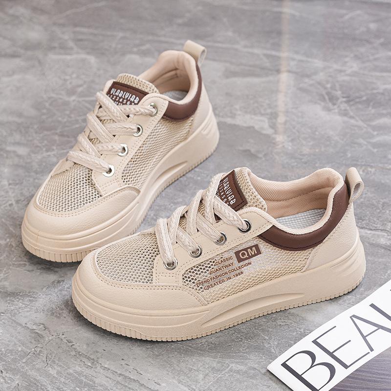 Breathable mesh sneakers women's summer shoes 2024 new single mesh shoes student mesh shoes soft-soled dad shoes