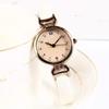 1 stk Lille Rund Dame Armbåndsur Pu Læder Tynd Retro Kvarts Armbåndsur Simple Dameure Til Piger Gaver