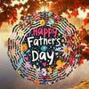 1 Stück Mandala Hänge-Windspiel mit "Happy Father's Day"-Design – Lebhaftes florales Muster, Metallkonstruktion