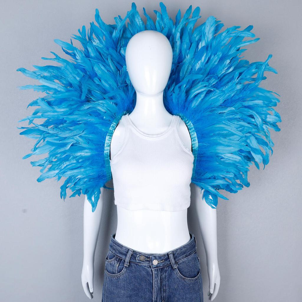 Party Luxury Scarf Feather Cosplay Designer Punk Halloween Masked Ball Carnival Feather Punk Carnival Party Apparel Accessories