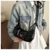 Vintage Solid Color Cloud Shoulder Underarm Bags for Women Textured Ladies Pleated Crossbody Bag Pu Leather Female Hobos Handbag