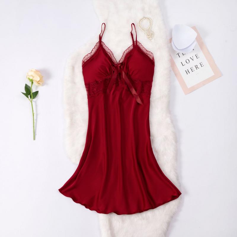 2025 Elegantes einfarbiges Satin-Nachthemd: Pure Desire Style für Frauen - Hochwertige, bequeme Sommer-Nachtwäsche