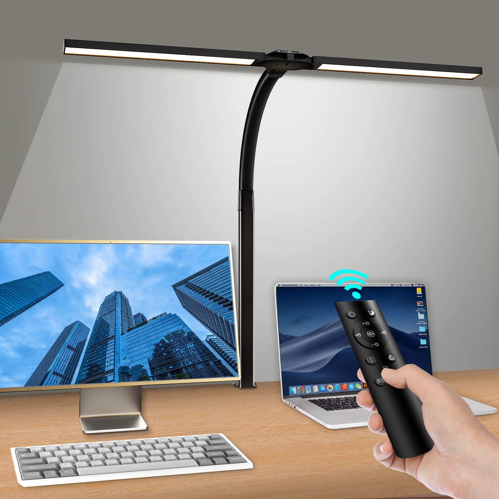 

control Desk light LED clamp type skydimo double light source desk lamp 360 degree rotation possible 24W table light touch panel color light sensor чорний