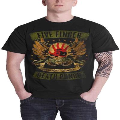 Five Finger Death Punch T Shirt Locked & Loaded Band Logo Official Mens Black Size L