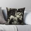 Black Cat Coven Square Pillowcase Polyester Linen Velvet Pattern Zip Decorative Sofa Seater Cushion Cover 18"