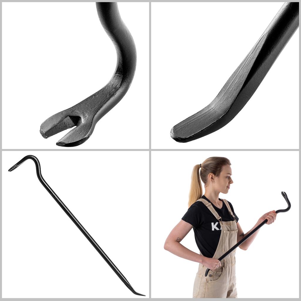 KADAX Bent Forged Crowbar 700 mm Breszka Brecha Stavební drapák na vytahování hřebíků