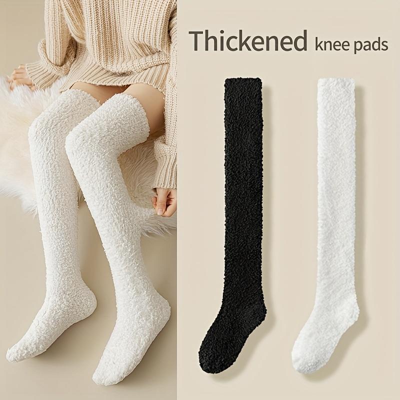 

2 пары толстых наколенников, зимние холодостойкие и теплые плюшевые носки, чулки выше колена с плюшем и толстые носки до икр, удобные и мягкие 2pair