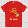 Fish & chips Cotton Summer Casual Cool Loose T-Shirt