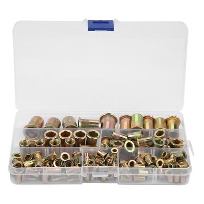 150 Adet M3M4M5M6M8M10M12 Karbon Çelik Düz Başlı Dişli Kör Perçin Somun Ekleme Rivnut