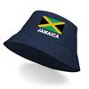 Cappello a Secchiello con Stampa Bandiera Giamaicana, Cappello Solare Patriottico a Tesa Larga Reversibile Cappello a Secchiello da Spiaggia