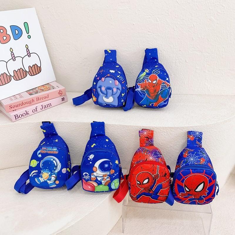 Spider Man Childrens Crossbody Bag With Polyester Lining For Kindergarten Daily Use