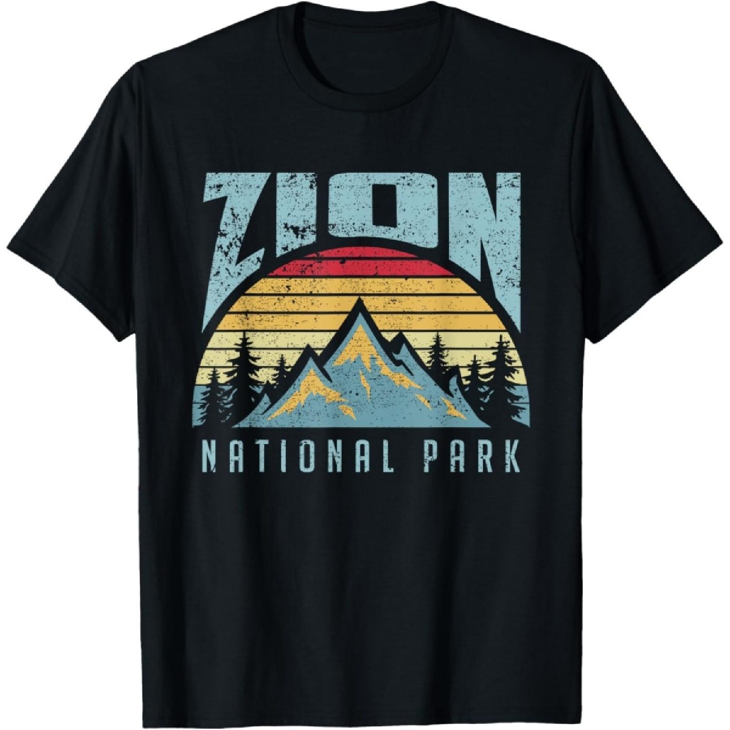 

Mt Zion National Park Utah Retro T Shirt T-Shirt XXXXXL чорний
