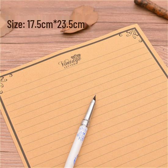 Retro sada papírnictví s dřevěným vzorem: Milostný dopis, Pohlednice, Pozvánka, Přání s úložným sáčkem a pečetním voskem