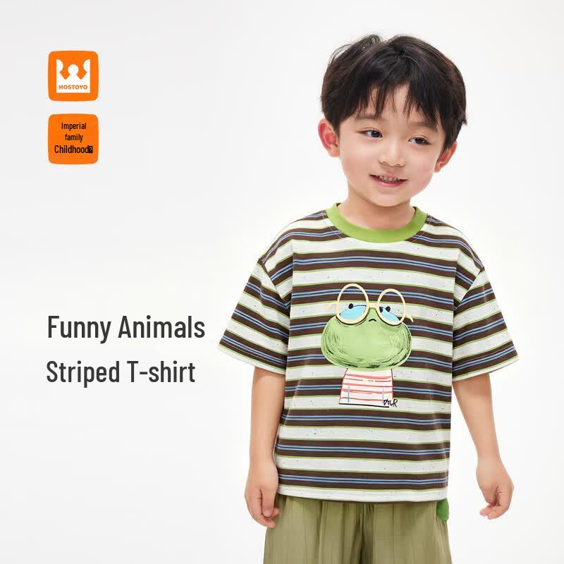 Boys  Fun Animal Stripe T-shirt 110