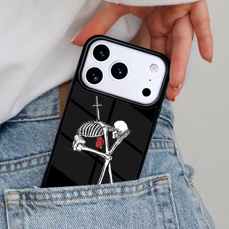 Cute Skull Phone Case for iPhone 16e 15 14 13 12 17 Pro Max Plus Air 17pro Cover Coque