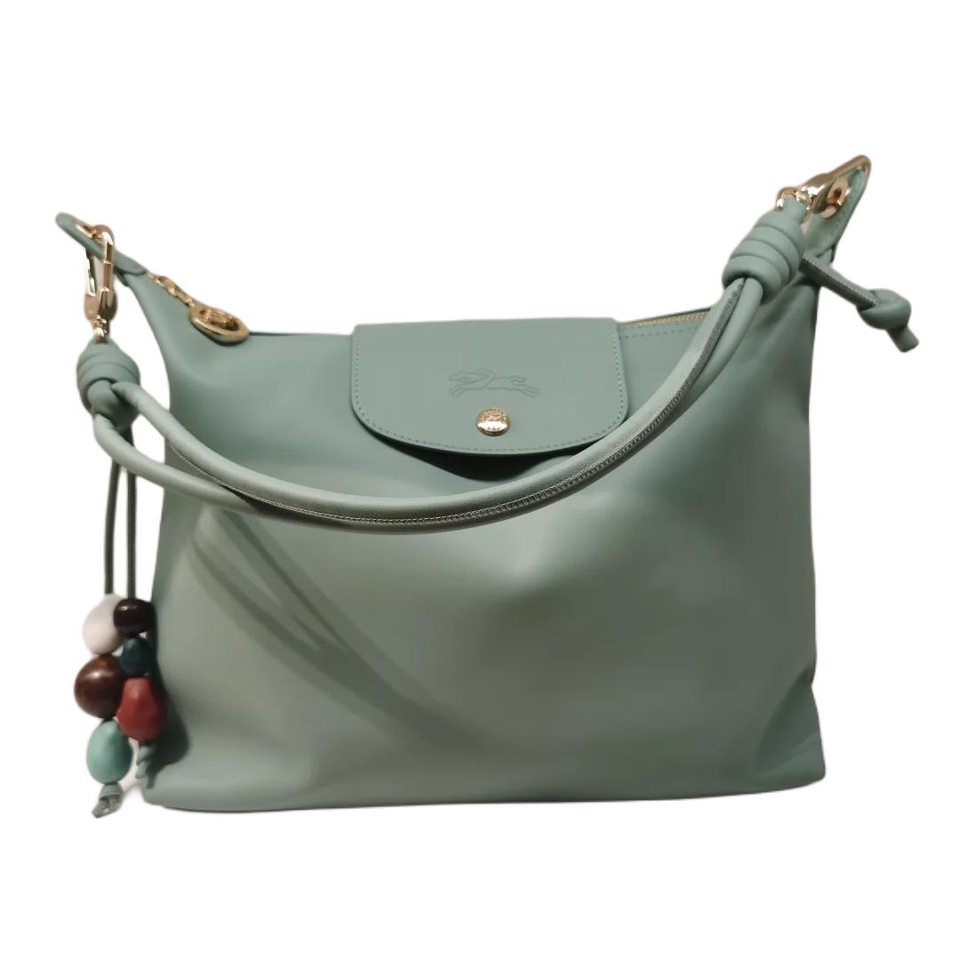 

Longchamp Le Pliage Xtra Logo Light Gold Metal Accessories Leather Tote Shoulder Bag Medium Women Bags Mint-Blue 10189HGV282 Basic Set (Bag+Dust Bag)
