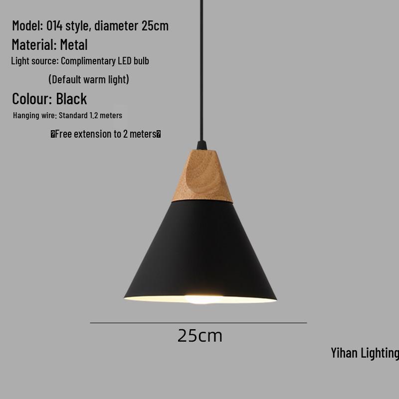 Modern Nordic Single-Head Pendant Light for Hotels, Bars, and Restaurants - Industrial Retro Style Lampshade.