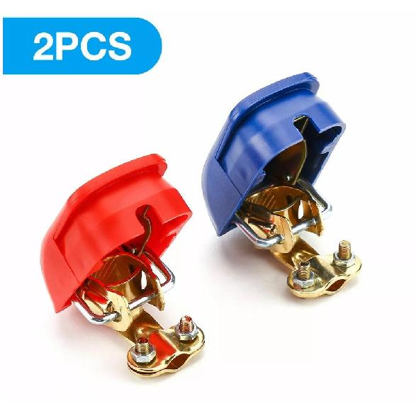 2Pcs Car Battery Terminal Connector Clamp W/ Cover Disconnect Tool Quick Release