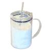 Mit Deckel und Strohhalm Glasbecher 1000ml Trinkglas Trinkgeschirr Glas Wasserbecher Bier