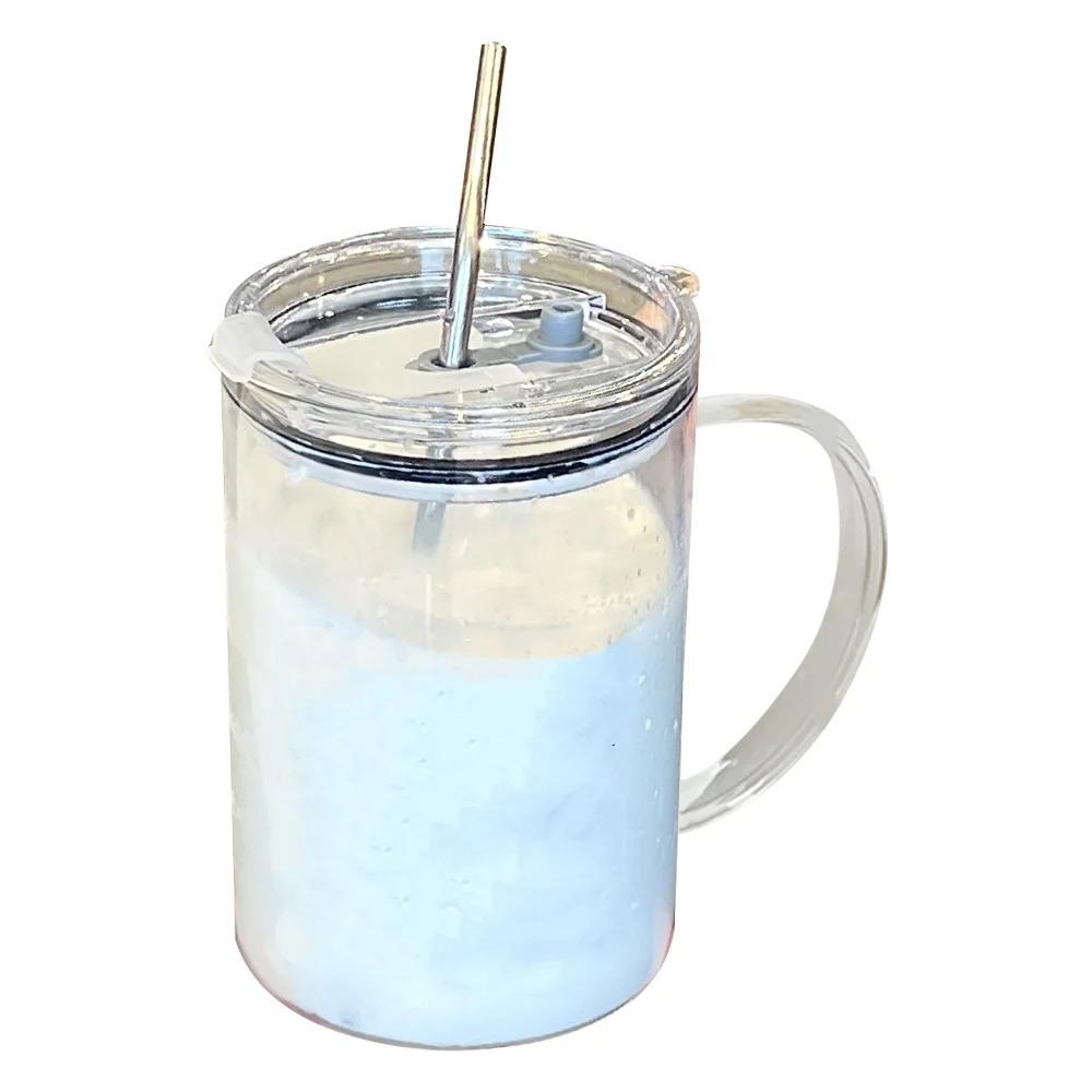 Mit Deckel und Strohhalm Glasbecher 1000ml Trinkglas Trinkgeschirr Glas Wasserbecher Bier
