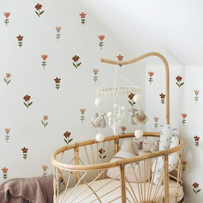 36 PCS Boho Flower Wall Decals Pastel Flower Wall Stickers Room Decor for Girls Kids Nursery Bedroom Decorations