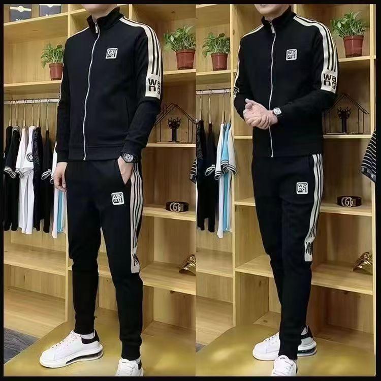 Men's Trendy Elastic Sportswear Two-Piece Set - Autumn/Winter Casual Outfit