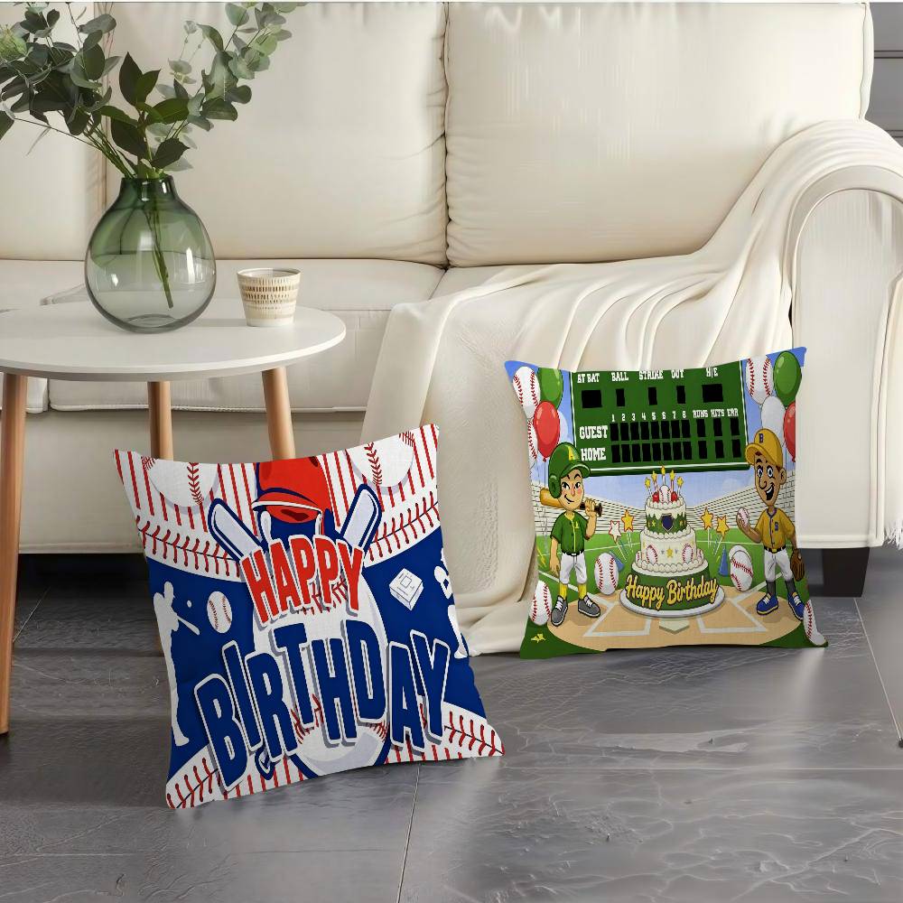 Baseball Happy Birthday Maple Design Cushion Cover Happy Autumn Harvest decor Holiday Decorati Pillow Cover