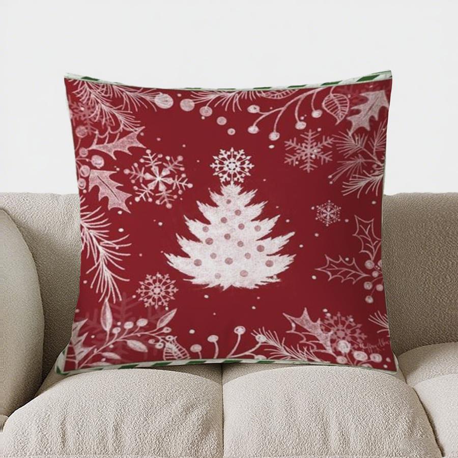 Home Decor Christmas Snowflake Pattern Decorative Pillow Pattern Cushion Cover Suitable For Sofa Bedroom Car Pillow Cover