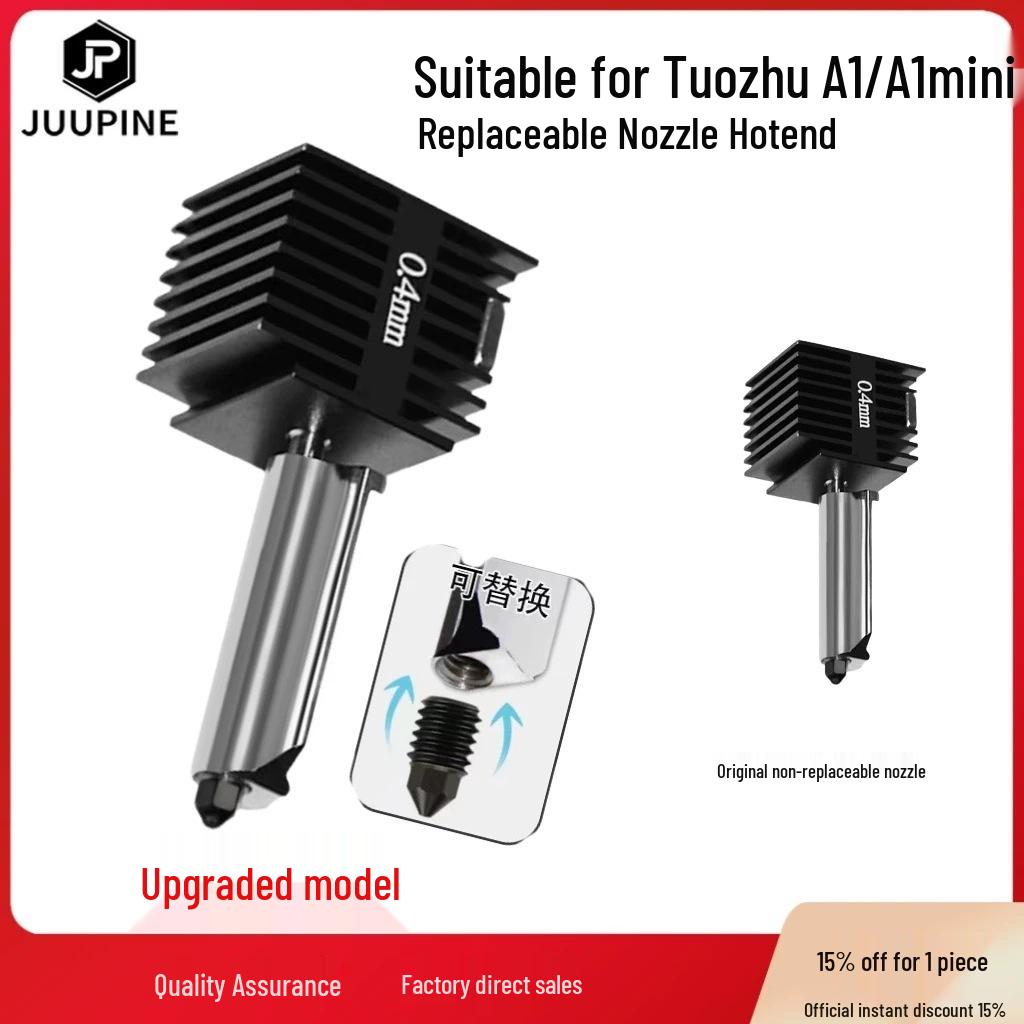Compatible Steel Nozzle for Tuozhu A1/A1mini 3D Printer Hotend Replacement Steel Nozzle 0.4mm