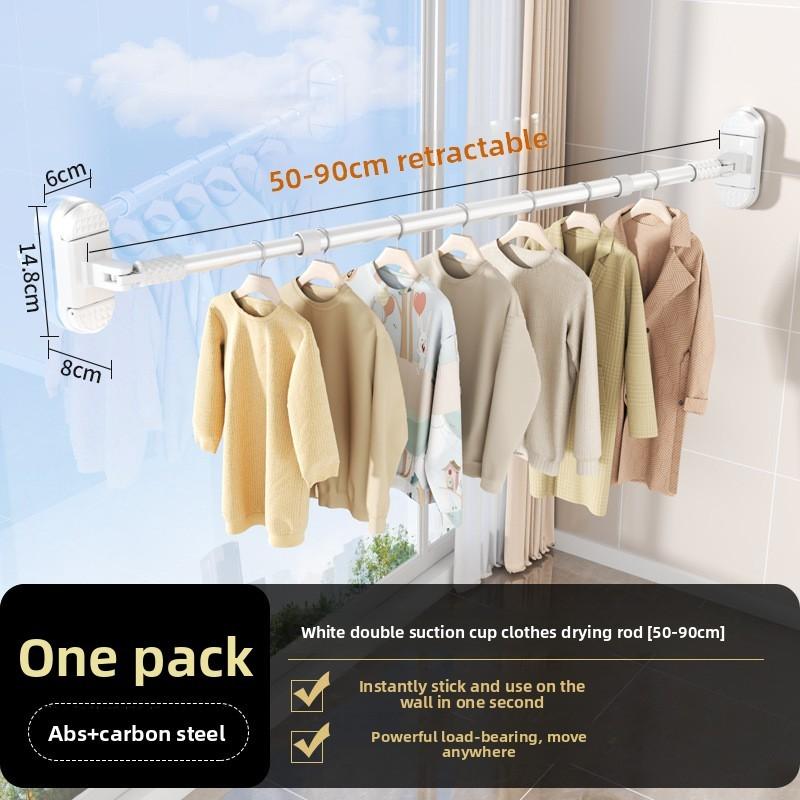 Modern Plastic Double Rod Wallmounted Clothes Drying Rack For Home Balcony Use