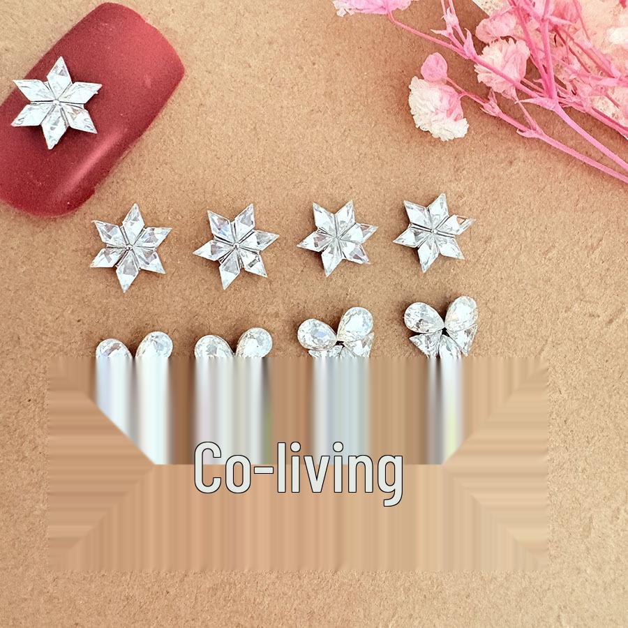 Luxury Zirconia Butterfly & Snowflake Nail Art Rhinestones - Super Shiny Alloy Ornaments