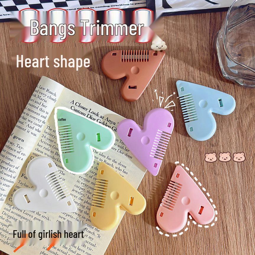 Heart-Shaped Double-Sided Hair Trimmer and Bangs Comb