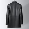 Men's Genuine Sheepskin Mid-Length Leather Jacket