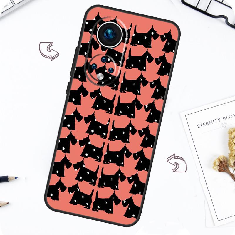 

scottish terrier pattern Case For Honor Magic 7 5 6 Pro Honor 200 Pro X9b X9a X8b X8a X8 X9 X9c 50 70 90 Lite Cover Honor 70