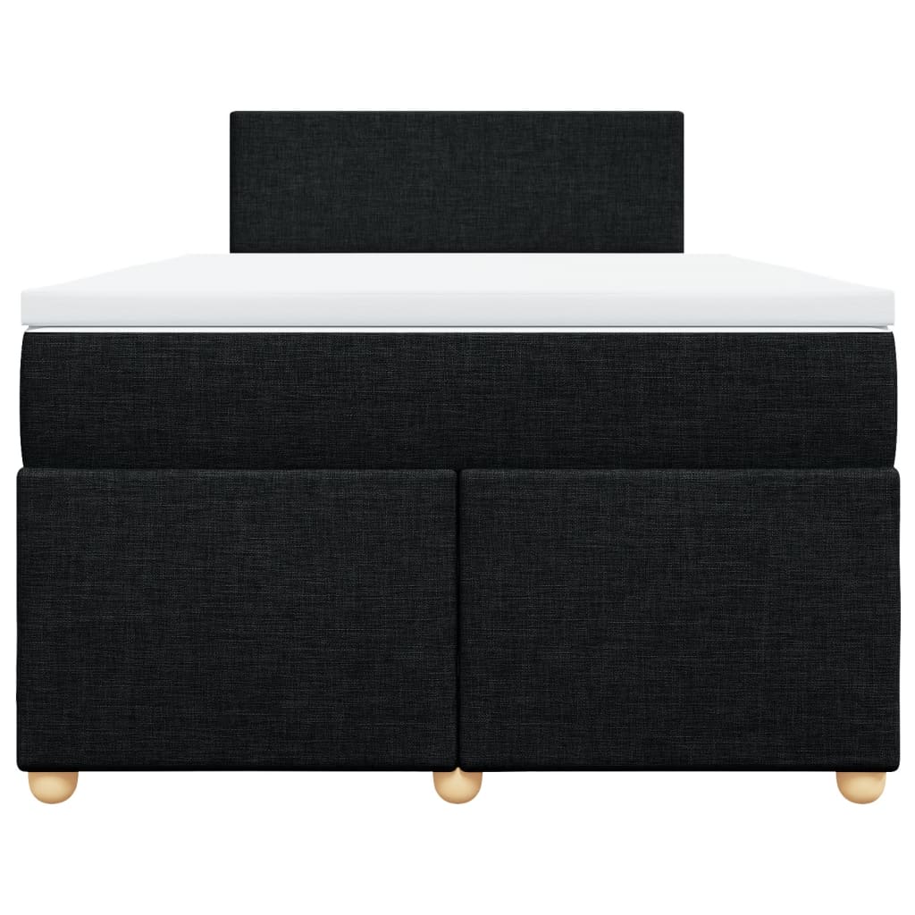 Vidaxl Continental Bed With Mattress, Black, 120X190 Cm, Fabric