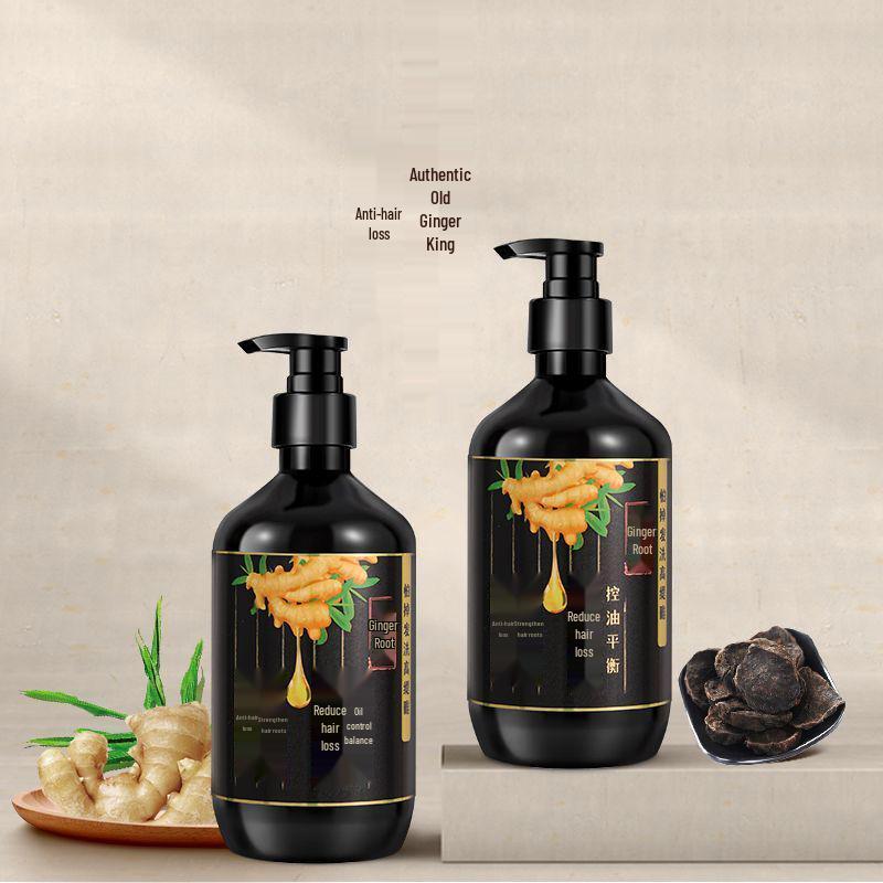 Gao Ti Ya Old Ginger King Anti-Hair Loss & Strengthening Shampoo: Plant-Based, Oil Control, Dandruff Removal, Volumizing, Smoothing.