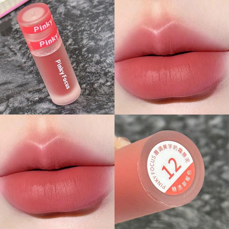 PinkyFocus Velvet Matte Lip Mud: 26 Shades of Long-lasting, Pigmented Lipstick for Women