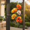 Weather Resistant Floral Window Decals 2Pcs Watercolor Flower Wall Stickers, PVC Waterproof Decals, Peel And Stick Indoor Outdoor Stickers Art Decor,