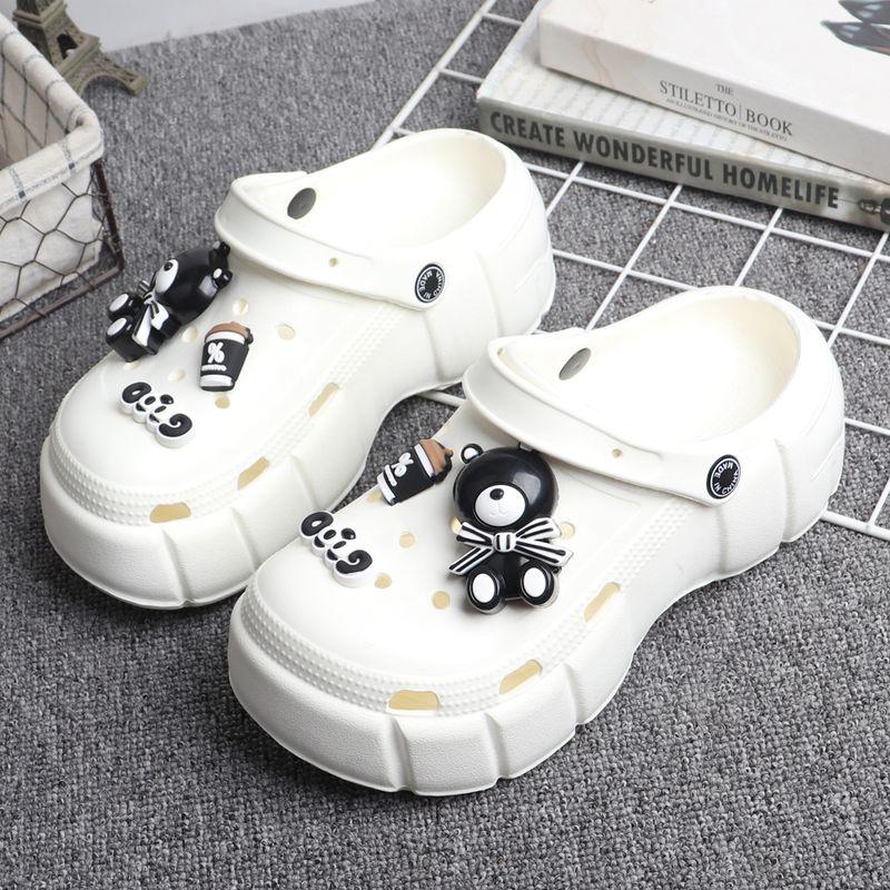 

High Heel Dual-Use All-Matching Platform Shoes Slip-on Shoes White 37/38